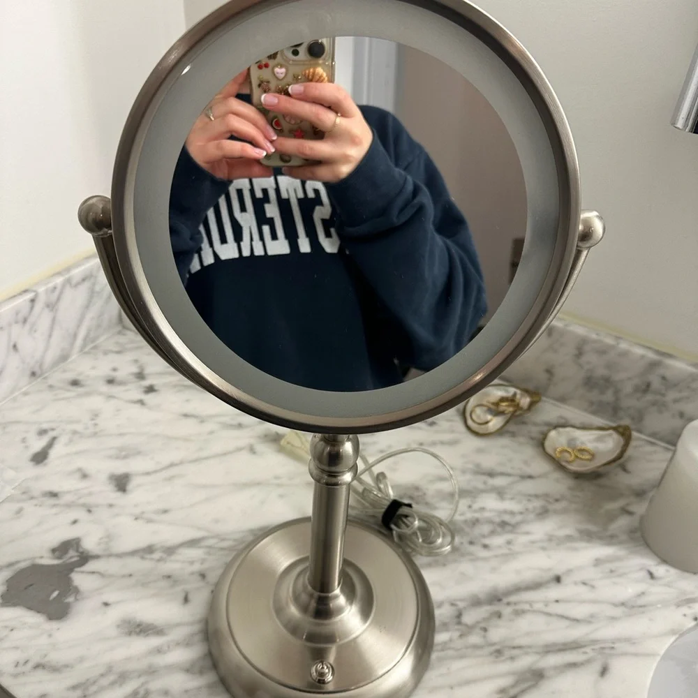 Silver Vanity Mirror with LED Light